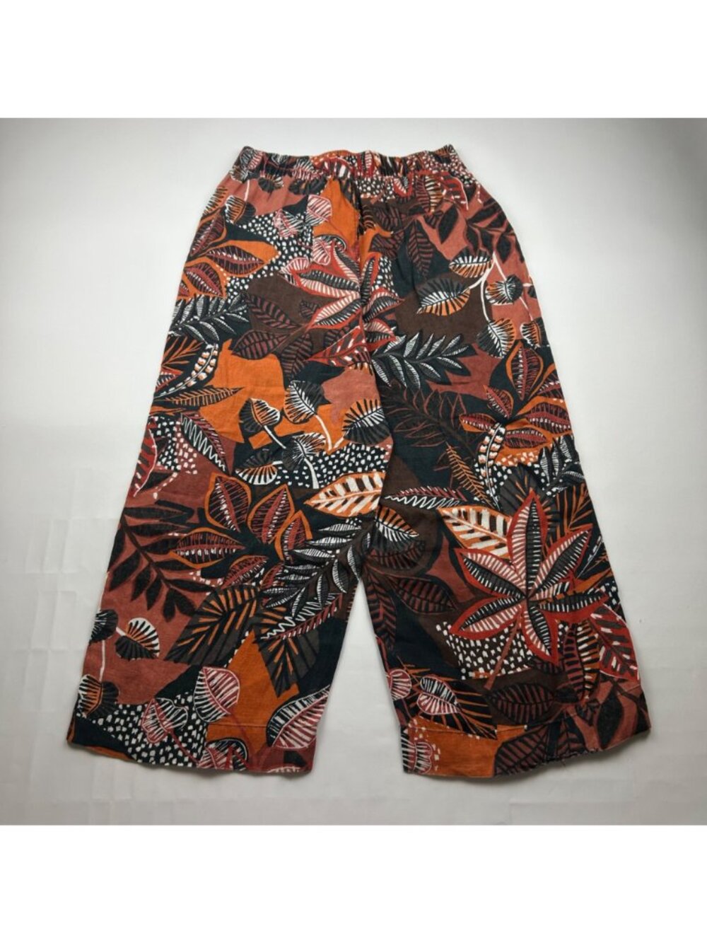 Cynthia Rowley Dark Palm Print Linen Lounge Pant L - Picture 5 of 8